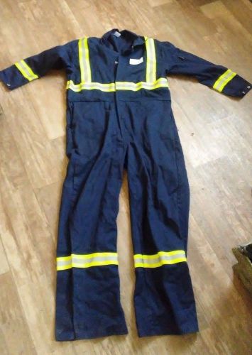 BLACK STALLION REFLECTIVE COVERALLS LARGE 100% COTTON RN 60246