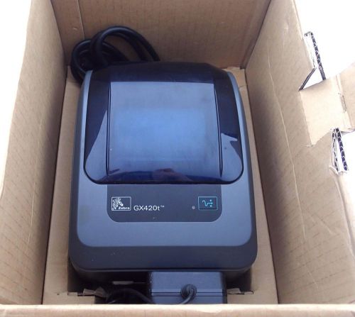 Zebra GX420T Thermal Label Printer w/ Power Adapter, USB Cable - Tested