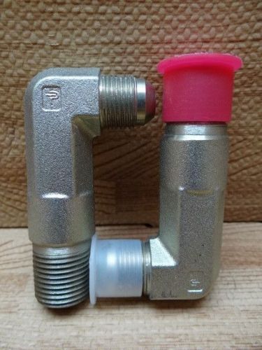 Parker 10 CCCTX-S Hydraulic 90 Degree Male Elbow, 37 Degree Flare, Lot of 2