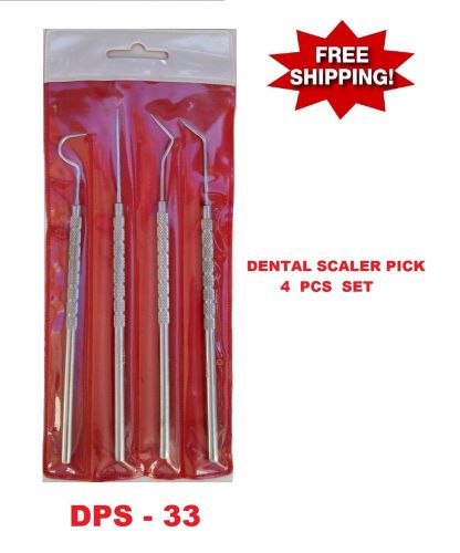Dental Scaler Pick  ( PROBES SET ) Carbon Steel Tools  ( 4 Pcs Set )