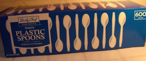 Daily Chef White Plastic Spoons 600 ct  Superior Quality