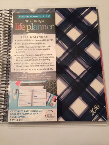 Erin Condren 2016 Life Planner Horizontal Colorful Navy Check New Organization