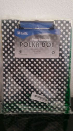 6 Pk, BAZIC Standard Size Polka Dot Paperboard Clipboard w/ Low Profile Clip