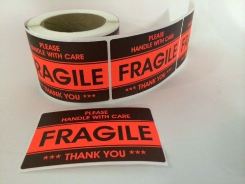 25 3.2x5.2 fragile stickers handle with carethank you stickers fragile ship for sale