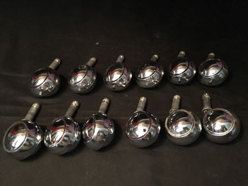 Lot Of Solid Casters, Bassick Castors, Total Of 12, Rolling Ball Wheels Feet