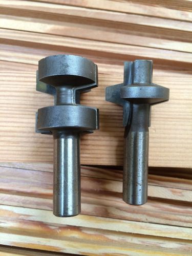 2 Pc 2 Flute Carbide Tipped Lrg Glue Joint/Tongue &amp; Groove Router Bit Set