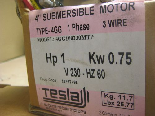 submersible motor 4&#034; TESLA 1HP single phase 3-wire 230v NEW IN BOX