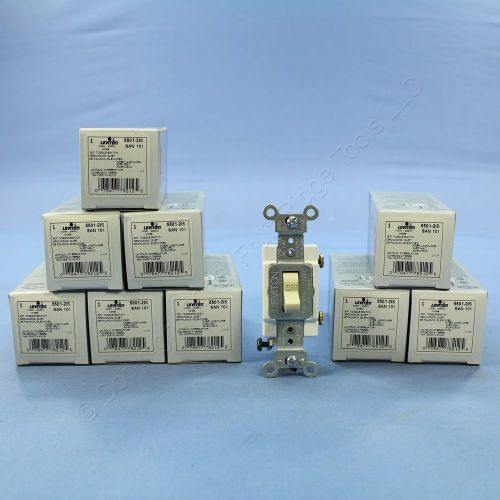 10 Leviton Ivory COMMERCIAL Single Pole Toggle Wall Light Switches 15A 5501-2I