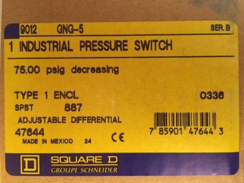 New Square D 9012 GNG5 Pressure Switch