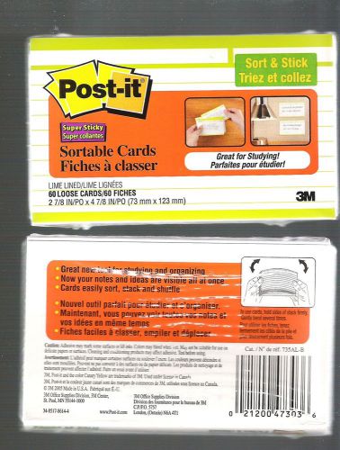 Post-it Sortable Index Cards 2 packs of 60 - organizing studying sorting