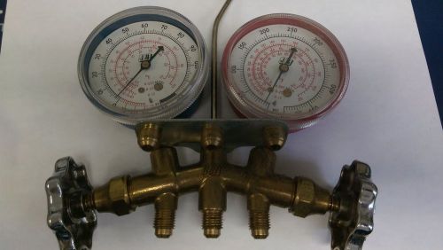 Jb industries m2-8 standard brass two valve refrigerant manifold ac gauges for sale