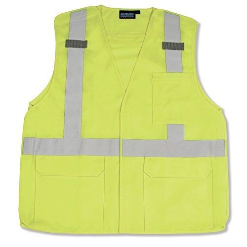 Erb 61392 s361 fall protection safety vest with d-ring pass through, lime, for sale