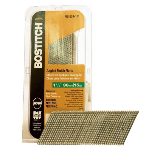 Bostitch 1-1/2 in. x 15-Gauge Angled Bright Finish Nails (5 X 1000)  FN1524-1M