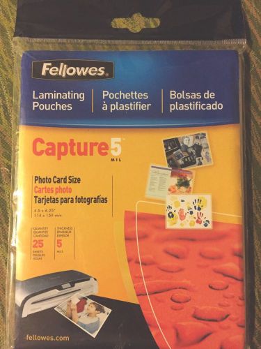 Fellowes Premium 5mil 4.5 x 6.25in. Photo Laminating Pouches Pack of 25