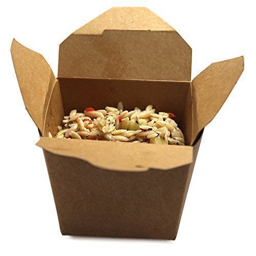 Restaurantware Large Bio Noodle Take Out Container 200 Count Box, 16 oz, Brown