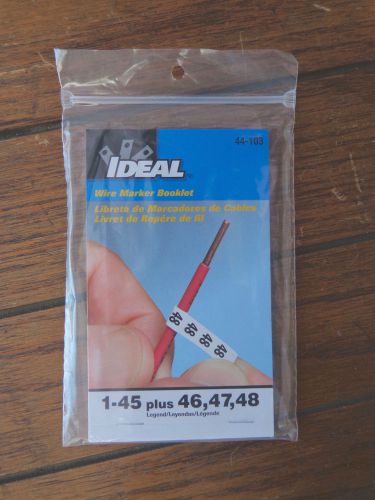 Ideal 44-103 wire marker booklet, legend: 1-45 plus 46,47,48  10 pages each for sale