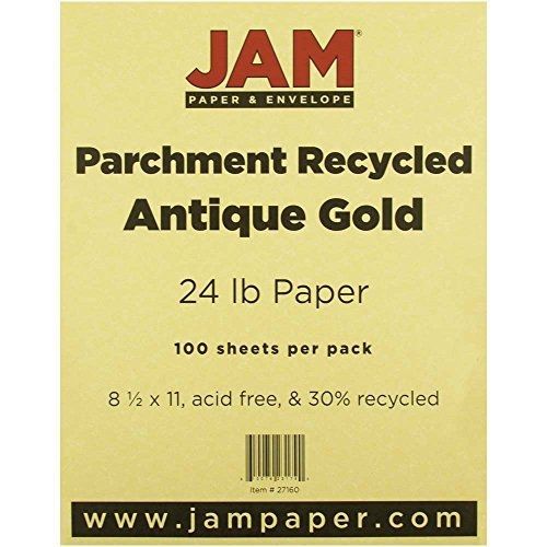 8 1/2 x 11 Antique Gold Parchment 24lb Recycled Paper- 100 sheets per pack
