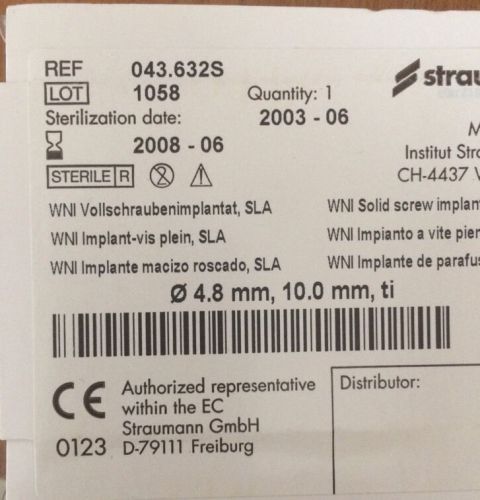 Straumann SLA WN 10 Dental Implant