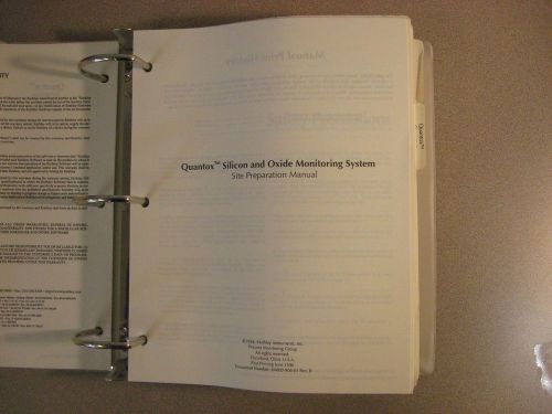Keithley Quantox Silicon and Oxide Monitoring System Site Preparation Manual