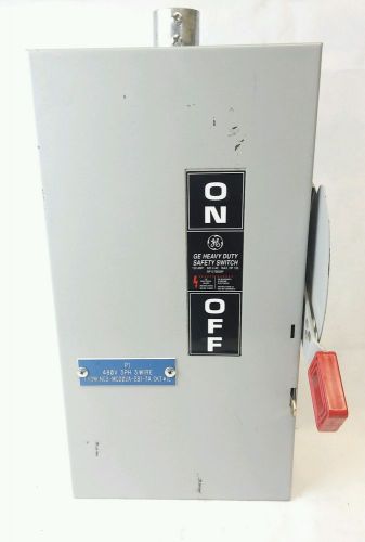 GE General Electric Heavy Duty Safety Disconnect Switch THN3363 100 Amp 600 Volt