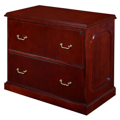 TRADITIONAL LATERAL FILE DRAWER CABINET CREDENZA Mahogany Wood Office Furniture