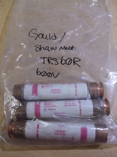 Gould Shawmut TRS60R 60A 600V, Lot of 3 Fuses *FREE SHIPPING*