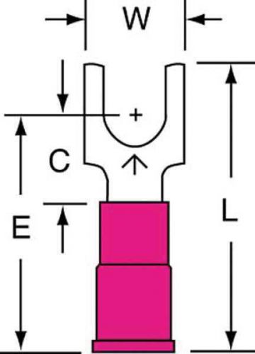 3m (bfv18-10q) vinyl insulated block fork terminal bfv18-10q, awg 22-18 for sale