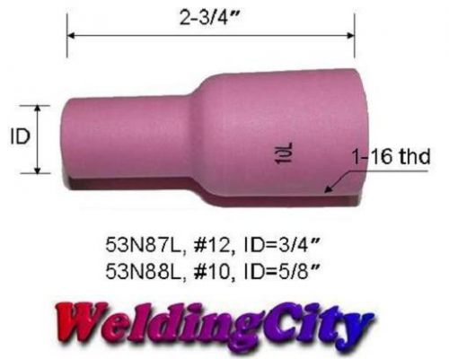 WeldingCity 2 Large Gas Lens Ceramic Long Cups 53N88L All TIG Welding Torch