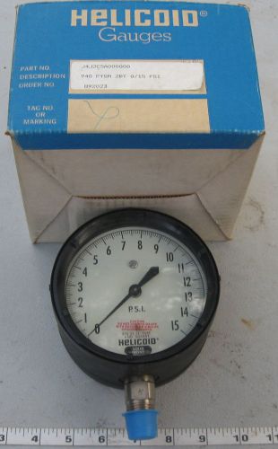 Helicoid s.s. 4 1/2&#034; gauge 0-15 psi with 1/2&#034; male npt p/n j4j2c5a00000 new for sale