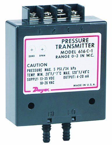 Dwyer Series 616C Differential Pressure Transmitter, 0-20&#034;WC Range