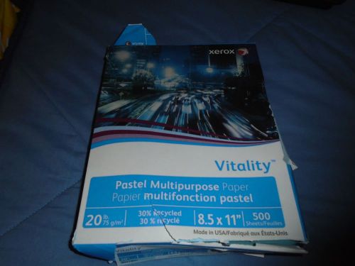 1 Ream Xerox Vitality Pastel Multipurpose 20lb Blue 8.5 x 11 Paper