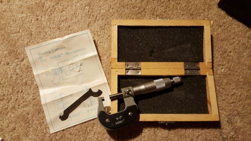 Micrometer with case 0 - 1&#034; inch 0.0001&#034; for sale