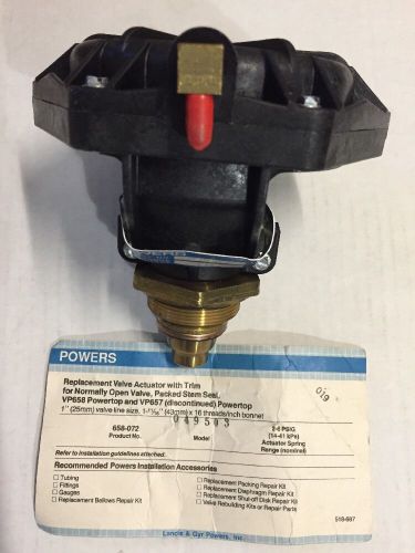 Powers 658-072 replacement valve actuator with trim for normally open valve. for sale