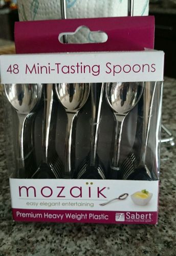 48 Mini tasting spoons - Mozaik Sabert, premium heavy weight plastic