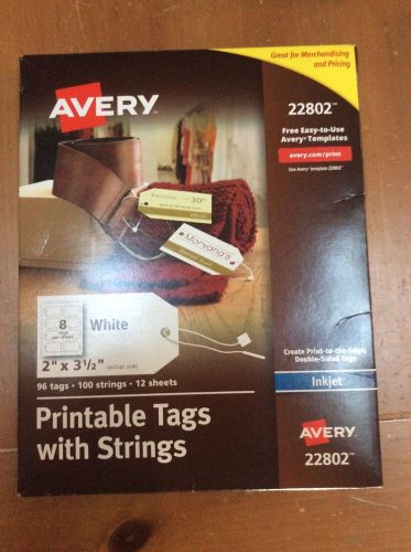 Avery 22802 Printable Tags W/Strings  10 Sheets. 80 Tags