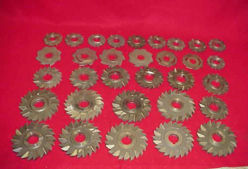 LOT OF 32  MILLING SIDE CUTTING CUTTERS STANDARD HIGH SPEED USA MADE