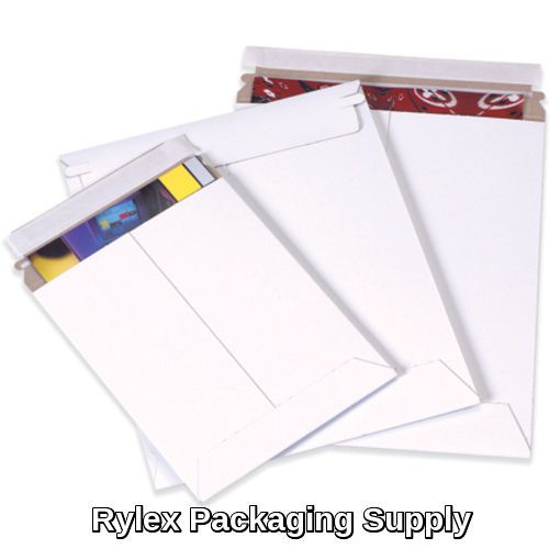 6 x 8&#034; #1PSW White Top-Loading Self-Seal Stayflats Plus Mailer (100/Case)