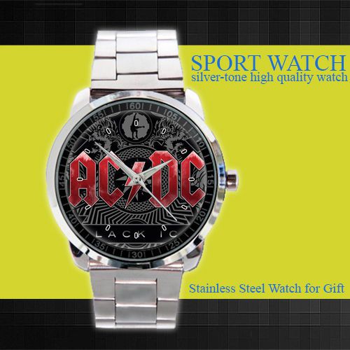 ACDC Capa Album Black Ice Logo 2008 Sport Metal Watch