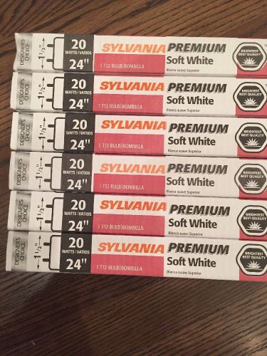 BRAND NEW 6 Pack Sylvania PREMIUM F20T12/DSW Soft White Fluorescent Bulb 20W 24&#034;