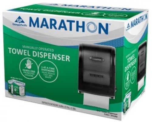 Marathon - Roll Towel Dispenser, Manually Operated, Smoke - 350 Ft.