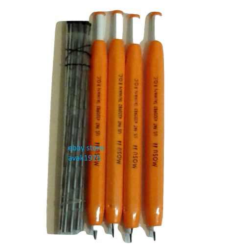 4 x Pieces mechanical pencils instant automatic pencils and 10 tubes leads