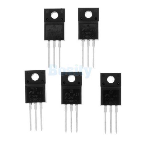 5pc N-Channel Power MOSFET 5N60 Low Gate Charge 4.5A 600V TO-220 Package Quality
