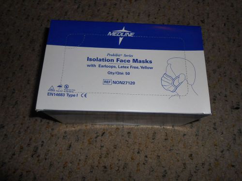 50 MEDLINE ISOLATION FACE MASK WITH EARLOOPS