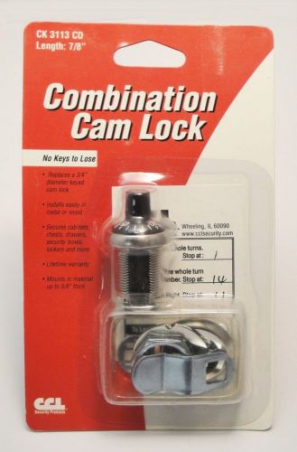 CCL Combo Cam Lock 7/8&#034; KEYLESS Cabinet Combination New 3113CD No Key