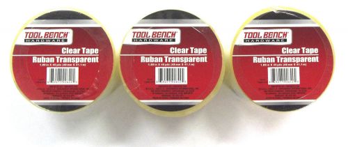 3 Rolls Clear Packing Tape 1.89in x 45yds New in Package Transpare Free Shipping