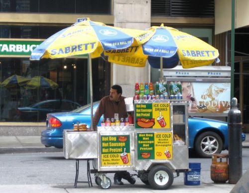 Brand New Sabrett Hot Dog Umbrella