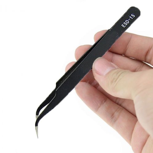 Stainless steel Metal Bend Tip Removal Tweezer Black Medical Tweezer Tools