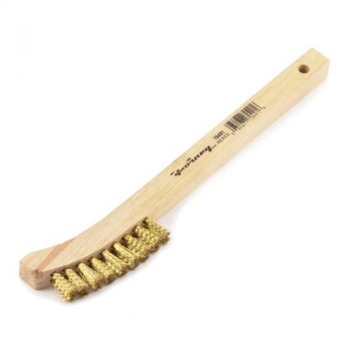 Brass Wire Scratch Brush, Curved Wood Handle, 8-5/8&#034;-.006&#034; Forney 70491