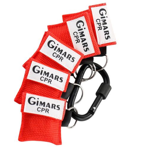 Gimars 6 Pack Mini Res-Cue One Way Valve CPR Mask Keychain Face Shield Barrie...