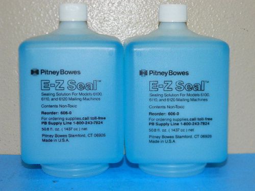 2x NEW 50.8 OZ NEW PITNEY BOWES BOTTLES E-Z SEAL SEALING SOLUTION MAILING